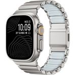 BuLand Store Apple Watch 10 46MM Siltal 151 Metal Silikon Kordon - Gümüş - Mavi