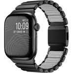 BuLand Store Apple Watch 44MM Siltal 151 Metal Silikon Kordon - Siyah - Gri