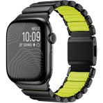 BuLand Store Apple Watch 44MM Siltal 151 Metal Silikon Kordon - Siyah - Yeşil
