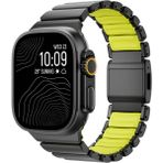 BuLand Store Apple Watch Ultra 49MM Siltal 151 Metal Silikon Kordon - Siyah - Yeşil