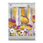 Bulaşık Makinesi Sticker Kaplama Beyaz Eşya Kaplama 3d Golden Flowers