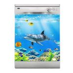 Bulaşık Makinesi Sticker Kaplama Beyaz Eşya Kaplama Denizaltı Balıklar