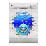 Bulaşık Makinesi Sticker Kaplama Beyaz Eşya Kaplama Köpek Balığı