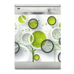 Bulaşık Makinesi Sticker Kaplama Beyaz Eşya Kaplama Yeşil Yuvarlak Design
