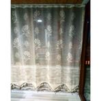 Buldan El İşi Dantelli Naturel Gül Çiçek Desen 190x300 cm Tül Perde