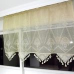 Buldan El İşi Dantelli Naturel Makrome Palmiye Desen 150x100 cm Tül Perde