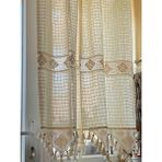 Buldan Işi El Dantelli Perde %100 Pamuklu Otantik Dokuma Güneşlik Perdesi - Bej - 170 x 150 cm