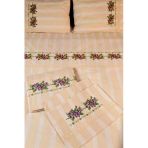 Buldanstore Kaneviçe Nevresim Takımı El Işlemeli Çift Kişilik (Mor)