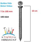 Buldex Beton Vidası 7.5X100mm 100 Adet Torx Buldeks Vida 10 cm