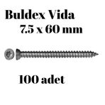 Buldex Beton Vidası 7.5X60mm 100 Adet Torx Buldeks Vida 6 cm