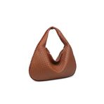Buldug Taba Renk Hobo Model Kadın Çanta Örgü Desenli Şık Tasarım