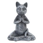 BuleVina El Yapımı Reçine Bahçe Heykel Dekorasyonu - Meditasyon Kedi Buda Zen Köpek Yoga Tavşan Heykelcik Heykeli İç/Dış Mekan Ev Veranda Avlu veya Çim için
