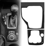 BuleVina Mazda 3 2016 Hatchback Sedan Aksesuarları için Vites Paneli Kapağı, İç Merkez İç Konsol Dişli Kutusu Çerçeve Kapak Trim Dekor Mazda3 Axela 2013 2014 2015 2016 için Uygun, Yumuşak Karbon Fiber