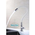 BULİTRA Su Armatürleri Beyaz Renkli Oynar Başlıklı Spiral Musluk Başlığı Batarya Başlığı Dönebilir Boru Kubar