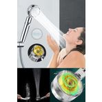 BULİTRA Su Armatürleri Duş Başlığı Turbo Basınçlı Ayarlanabilir Start Stop Tuş Su Tasarrufu 360 Döner (gold)