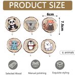 Bull Tiger Prestige 6 adet elbise askısı, çocuk gardırobu, hayvan şeklinde, kendinden yapışkanlı kanca, ahşap duvar kancası, delmeden, gardırop, çocuk odası dekorasyonu, hediye, banyo, mutfak, ofis, el havlusu, şapka