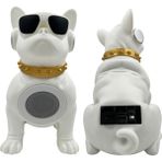 Bulldog Köpekli Karikatür Hoparlör Beyaz Subwoofer Kablosuz Rgb 3D Ses Kalitesi Surround Hoparlör