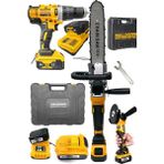 Bulldozer Predator 36V Şarjlı Testere ve Taşlama+Bulldozer Xfuel Darbeli Çift Akülü Şarjlı Vidalama