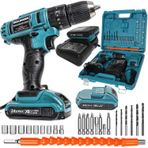 Bulldozer XR-SET 24 V 5 Ah Darbeli Çift Akülü Şarjlı Vidalama Matkap + 27 Parça Usta Seti (MAVİ)