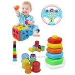 Bultak Küp + Altıgen Halkalar + Bardak Kule + Eğitici Sesli Müzikli Eğlenceli Direksiyon Eğitici Set