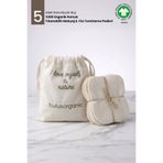 Buluş Organic 5'li %100 Organik Pamuk Yıkanabilir Makyaj ve Yüz Temizleme Pedi – Şardonlu & Havlu Yüzey