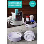 Bulut 360 Derece Dönen Banyo & Buzdolabı & Mutfak Düzenleyici Dönebilen Tepsi- Düzenleyici Organizer - Beyaz
