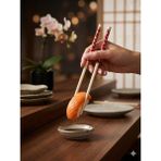 Bulut 5 Çift Desenli Yıkanabilir Doğal Bambu Yemek Çubuğu Chopstick - Kırmızı