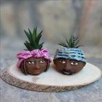 Bulut Bandanalı Çift Saksı Set 12 x 9 cm