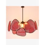 Bulut Bordo Doğal Hazeran Avize 75x35 cm, 9+1 Yaprak ve 3+1 Duylu