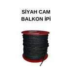 Bulut Dizayn- 10Metre Cam Balkon Plastik Boncuklu Ip Zincirleri Boncuk Capi 4.5Mm 10 Metre (Sıyah)