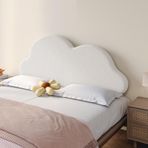 Bulut Şekilli Başlık Yastığı Yumuşak ve Sağlam Yüksek Ribaund Fransız Tarzı Başucu Sırtlığı Çarpma Önleyici Destek Büyük Boy (Beyaz 180x65x10cm)