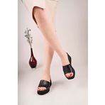 bulutmod Ba04265 Siyah S Kadın Katlı Parça Günlük Abiye Dolgu 7 Cm Topuk Terlik - 37