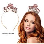 BulutRetail Birthday Princess Kristal Taç – Rose Gold Kaplama