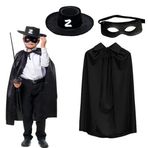 BulutRetail Zorro Pelerin Şapkası ve Maske Seti Çocuk Boy