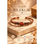 BULU'US ACCESSORIES El İşçiliği Bakır Bileklik Goldstone (Altın Taşı) Taşlı Ayarlanabilir Otantik Vintage Kadın Bileklik Sevgiliye Anneye Hediye