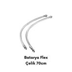 BUMAK Batarya Flex Çelik Örgü 70cm Musluk Klozet Taharet Bağlantı Hortumu Flex Esnek Paslanmaz Tesisat