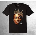 BUMETA 2pac Tupac Rap Rapstar Gangsta Tişört Çocuk T-Shirt - 7 - 8 Yaş - Siyah