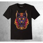 BUMETA Anubis Mısır Egypt Piramit Firavun Köpek Tişört Çocuk T-Shirt - 9 - 10 Yaş - Siyah