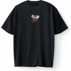 Bumeta Baby Yoda Uzay Yıldız Savaşları Oversize Unisex Tişört T-Shirt - Siyah - 2XL