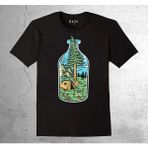 BUMETA Doğa Camping Çadır Kamp Ateş Doğal Yaşam Şişe Bootle Tişört Çocuk T-Shirt - 1 - 2 Yaş - Siyah