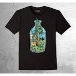BUMETA Doğa Camping Çadır Kamp Ateş Doğal Yaşam Şişe Bootle Tişört Çocuk T-Shirt - 5 - 6 Yaş - Siyah