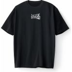 Bumeta Halloween Yarasa Balkabağı Cadı Şapkası ve Süpürge Oversize Unisex Tişört T-Shirt - Siyah