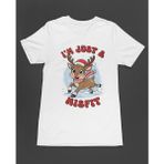 Bumeta I M Just A Misfit Yılbaşı Geyik Christmas Unisex Tişört T-Shirt - Beyaz - 2XL