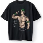 Bumeta John Cena Never Give Up Selam Amerikan Güreşi Oversize Unisex Tişört T-Shirt - Siyah