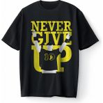 Bumeta John Cena Never Give Up Sporcu American Güreşi Oversize Unisex Tişört T-Shirt - Siyah - 2XL