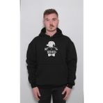 BUMETA Kool Nerd Havalı Inek Gözlük Papyon Kep Sweatshirt Kapüşonlu Hoodie - Siyah - XL