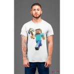 Bumeta Minecraft Steve Karakter Oyun Game Tişört T-Shirt - Siyah - 2XL