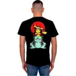 BUMETA Naruto Pikachu Balbazar Bulbasaur Anime Ninja Japanese Tişört T-Shirt - XS - Siyah