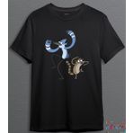 BUMETA Regular Show Sürekli Dizi Mordecai Rigby Dans Unisex Tişört 3043S