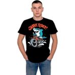BUMETA Shark Rider Köpekbalığı Sürücü Motor Motorsiklet Tişört T-Shirt - 2XL - Siyah